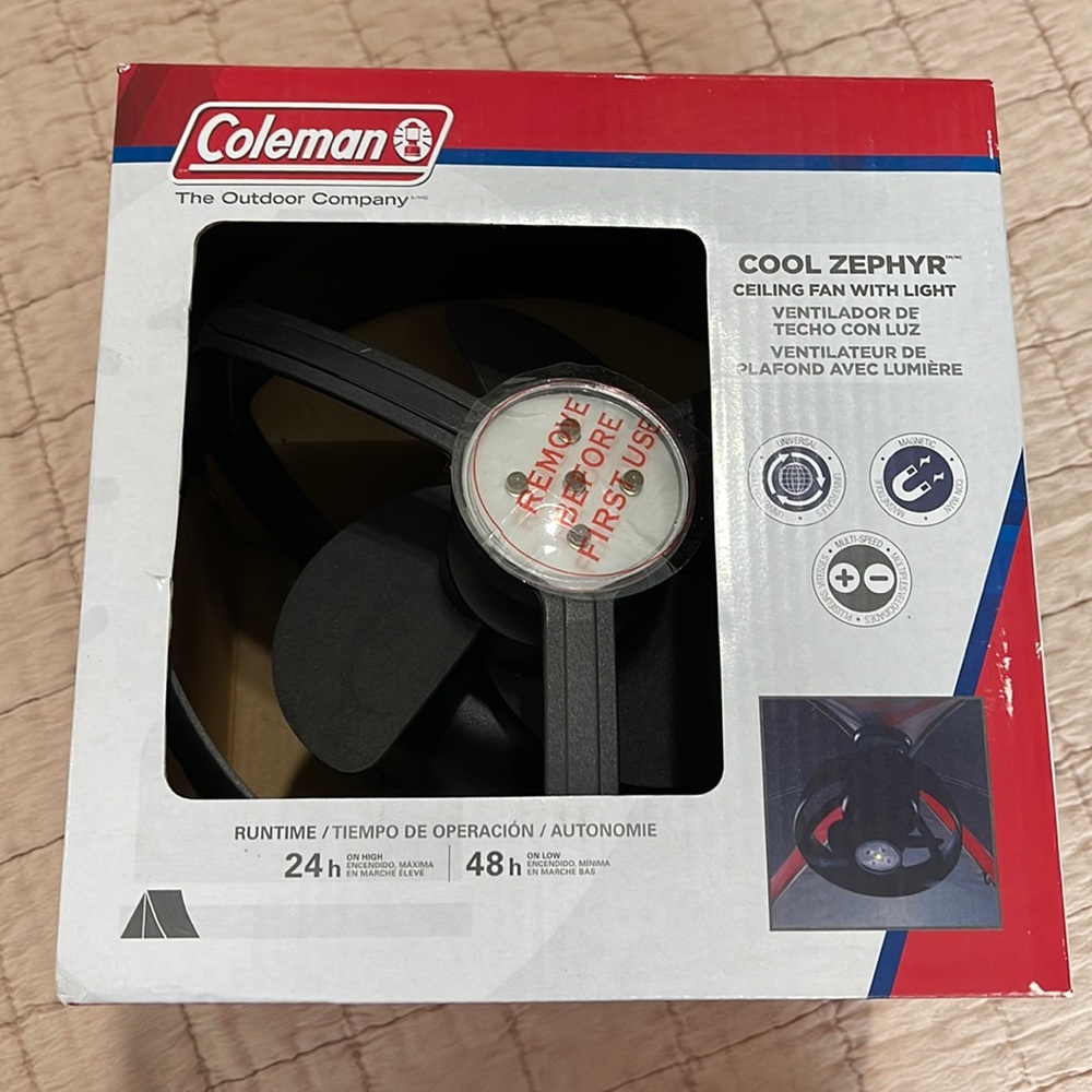 Coleman cool zyphyr ceiling fan & light